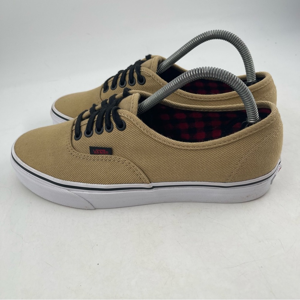 👞Vans Unisex Off the Wall Tan w/ Black Red Lumberjack Interior Shoe - W/10-M/8.5 - Picture 13 of 14